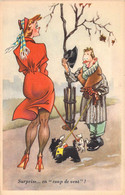 Fantaisies - Surprise En Coup De Vent -  - J.G. - Colorisé - Carte Postale Ancienne - Women