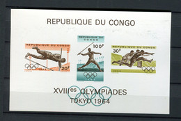 Rep. Congo - 1964 - OCB BL14 - MNH ** - ND Imperf - Olympics 1964 Tokyo Sport Athletes Olympique - Cv € 15 - Nuevos