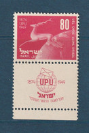 Israël - YT N° 28 ** - Neuf Sans Charnière - 1949 - Ungebraucht (mit Tabs)