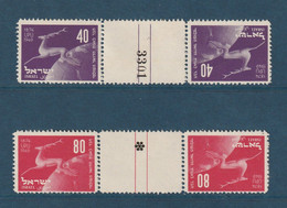 Israël - YT N° 27 B Et 28 B ** - Neuf Sans Charnière - Petite Rousseur Sur Le 27 B Voir Scan - 1950 - Unused Stamps (with Tabs)
