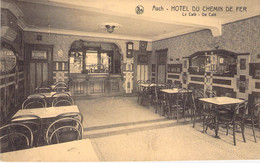 Belgique - Asch - Hotel Du Chemin De Fer - Le Café - Edit. J. Mardaga - Griffe Linéaire - Carte Postale Ancienne - As