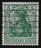 PERFIN DEUTSCHES REICH - 1905-19- Valore Usato Da 5 P. Figura Allegorica Con Perforzione - In Ottime Condizioni. - Perforadas