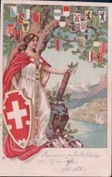 Helvetia Et Armoiries De La Suisse Et Des Cantons, Litho (364) - St. Anton