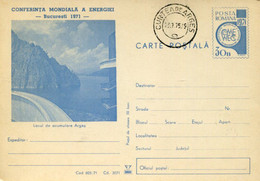 75284 Romania, Stationery Card  30b  Talsperre  Barrage, Dam, Damm - Acqua