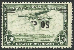 Inverted Overprint -- CONGO-BELGE / BELGISCH-CONGO - 1942  MNH  / SERVICE POSTAL  AERIEN -- Inverted Overprint - Ongebruikt