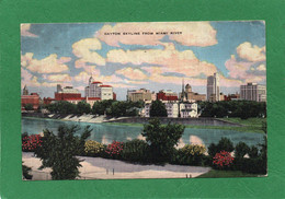 Ohio Dayton Skyline From Miami River   CPA Année 1951  état Correct Voir Scannes Recto Verso - Dayton