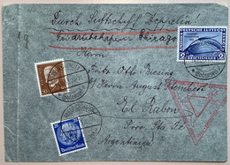 Graf Zeppelin CHICAGOFAHRT 2 RM 497 LUXUS FRIEDRICHSHAFEN14.10.1933 Brief>Chicago>El Rabon Argentina Südamerika (cover - Cartas & Documentos