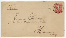 Germany 1884 10pf Imperial Eagle Postal Envelope; Werdohl To Hamm - Buste