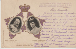 Double Portrait Mariage King EDWARD VII  / Queen ALEXANDRA  March 10 -1863 / Accession January 22 -1901(Gaufrée-Dorée - Royal Families