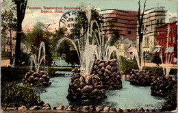 Michigan Detroit Washington Avenue The Fountain 1916 - Detroit