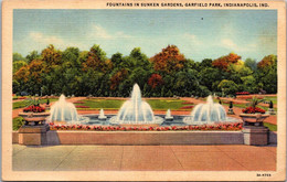 Indian Indianapolis Garfield Park Fountains In Sunken Gardens Curteich - Indianapolis