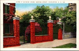 South Carolina Charleston Meeting Street Gates At Maybank House - Charleston