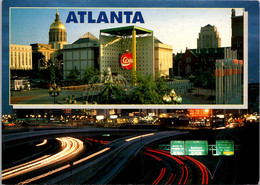 Georgia Atlanta Showing Coca Cola Museum And Freeways At Night - Atlanta