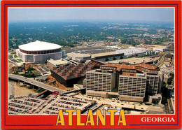 Georgia Atlanta Aerial View Of Georgia Dome Omni Sports Complex CNN Center & World Congress Center - Atlanta