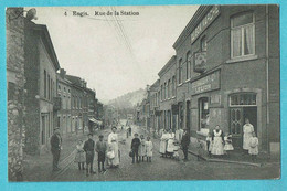 * Engis (Liège - Luik - La Wallonie) * (Edit Th. Tricnon, Nr 4) Rue De La Station, Au Bon Marché Delhaize, Animée, TOP - Engis