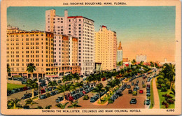 Florida Miami Biscayne Boulevard Showing McAllister Columbus And Miami Colonial Hotels - Miami