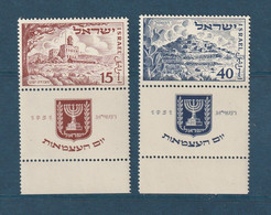 Israël - YT N° 43 Et 44 * - Neuf Avec Charnière - 1951 - Ongebruikt (zonder Tabs)