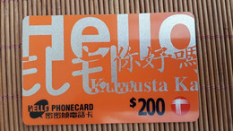 Prepaidcard Hongkong $ 200 Used  2 Scans Rare - Hong Kong