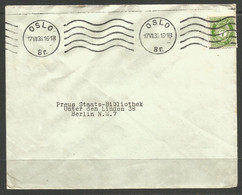 NORWAY. 1936. COVER. OSLO TO PRUSSIAN STATE LIBRARY. - Lettres & Documents