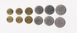 #2 - Kyrgyzstan - Set 6 Coins 1 10 50 Tyiyn 1 3 5 Som 2008 - 2009 UNC - Kyrgyzstan