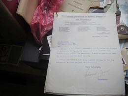 International Association Of Poultry Instructors And Investigators 1922 President Signatures Edward Brown - United Kingdom