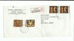 HELLAS GREECE NICE COVER REGISTERED MAIL TO ITALY MELISSION ATTIK - Covers & Documents