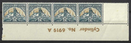 SOUTH AFRICA...KING GEORGE VI...(1936-52..)....CYLINDER X STRIP OF 4....WITH No. 6919A....TONED SPOTS...MNH.... - Blokken & Velletjes