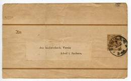 Germany 1890 3pf Crown Wrapper; Berlin To Adorf I. Sachen - Otros & Sin Clasificación