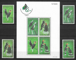 Thailand 1996 MiNr. 1694 - 1697 (Block 74) Birds Hornbills 4v + S\sh  MNH** 9.80 € - Koekoeken En Toerako's