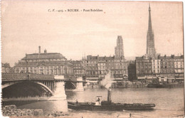 CPA 76 (Seine-Maritime) Rouen - Remorqueur Devant Le Pont Boïeldieu. Au Fond La Cathédrale - Remolcadores