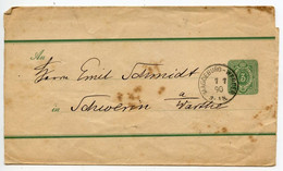 Germany 1890 3pf Crown Wrapper; Magdeburg-Werder To Schwerin A/ Warthe - Autres & Non Classés
