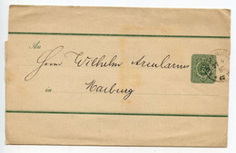 Germany 1887 3pf Crown Wrapper; Amalienburg To Marburg - Other & Unclassified