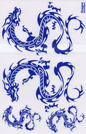 Drachen Blau Tiere Aufkleber / Dragon Blue Animal Sticker A4 1 Bogen 27 X 18 Cm ST002 - Scrapbooking
