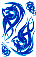 Drachen Blau Tiere Aufkleber / Dragon Blue Animal Sticker A4 1 Bogen 27 X 18 Cm ST191 - Scrapbooking