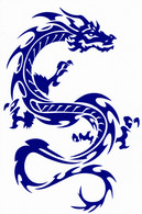 Drachen Blau Tiere Aufkleber / Dragon Blue Animal Sticker A4 1 Bogen 27 X 18 Cm ST299 - Scrapbooking