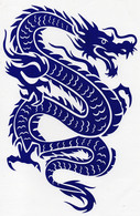 Drachen Blau Tiere Aufkleber / Dragon Blue Animal Sticker A4 1 Bogen 27 X 18 Cm ST324 - Scrapbooking