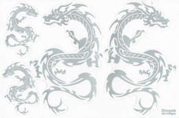 Drachen Grau Tiere Aufkleber / Dragon Grey Animal Sticker A4 1 Bogen 27 X 18 Cm ST267 - Scrapbooking