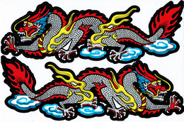 Drachen Grau Tiere Aufkleber / Dragon Grey Animal Sticker A4 1 Bogen 27 X 18 Cm ST491 - Scrapbooking