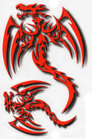 Drachen Rot Tiere Aufkleber / Dragon Red Animal Sticker A4 1 Bogen 27 X 18 Cm ST095 - Scrapbooking