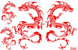 Drachen Rot Tiere Aufkleber / Dragon Red Animal Sticker A4 1 Bogen 27 X 18 Cm ST194 - Scrapbooking