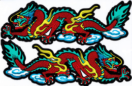 Drachen Rot Tiere Aufkleber / Dragon Red Animal Sticker A4 1 Bogen 27 X 18 Cm ST494 - Scrapbooking