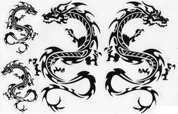 Drachen Schwarz Tiere Aufkleber / Dragon Black Animal Sticker A4 1 Bogen 27 X 18 Cm ST432 - Scrapbooking