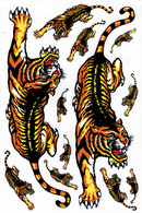 Tiger Tiere Aufkleber / Tiger Animal Sticker A4 1 Bogen 27 X 18 Cm ST055 - Scrapbooking