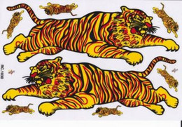Tiger Tiere Aufkleber / Tiger Animal Sticker A4 1 Bogen 27 X 18 Cm ST282 - Scrapbooking