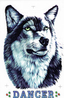 Wolf Huskey Tiere Aufkleber / Dog Husky Animal Sticker A4 1 Bogen 27 X 18 Cm ST050 - Scrapbooking
