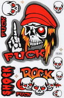 Totenkopf Sensemann Aufkleber / Skull Reaper Dead Sticker A4 1 Bogen 27 X 18 Cm ST017 - Scrapbooking