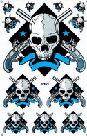 Totenkopf Sensemann Aufkleber / Skull Reaper Dead Sticker A4 1 Bogen 27 X 18 Cm ST269 - Scrapbooking