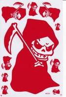 Totenkopf Sensemann Aufkleber / Skull Reaper Dead Sticker A4 1 Bogen 27 X 18 Cm ST413 - Scrapbooking