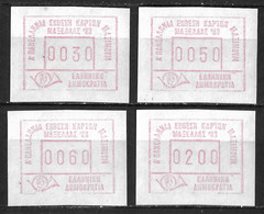 GREECE 1988 FRAMA Stamps For Philatelic Exhabition Of Maxicards Set Of 30-50-60 Dr + 200 D MNH Hellas M 17 - Machine Labels [ATM]