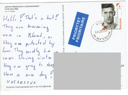 C9 :Poland - Robert Lewandowski, Polish Footballer, Football Stamps Used On Postcard - Storia Postale